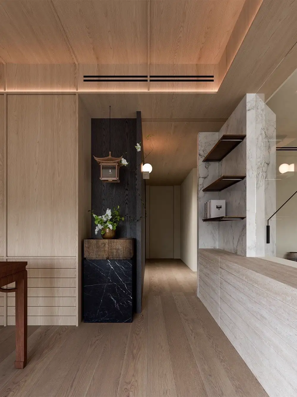 Natural Wood Interior Rendering 01, interior view 13