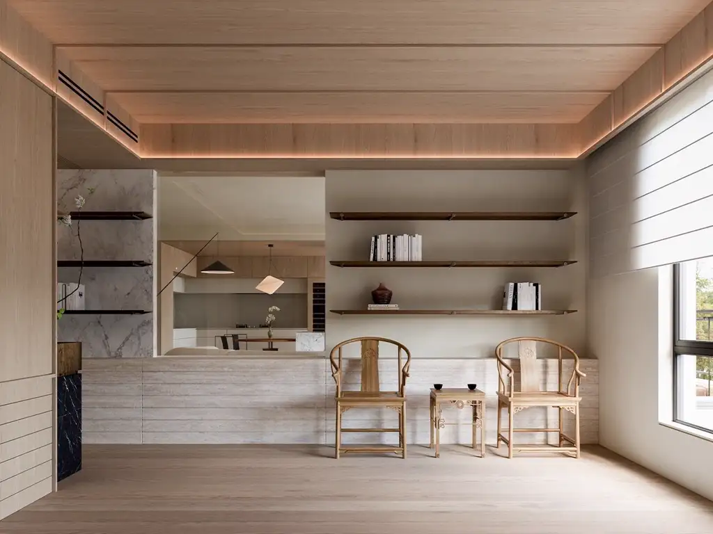Natural Wood Interior Rendering 01, interior view 14