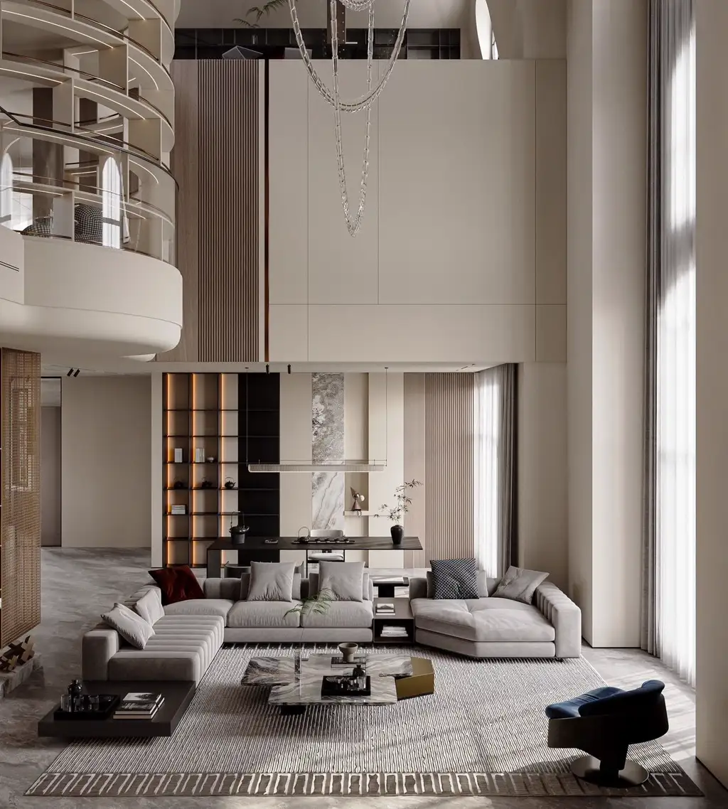 Italian Light Luxury Interior Rendering 01, interior view 4