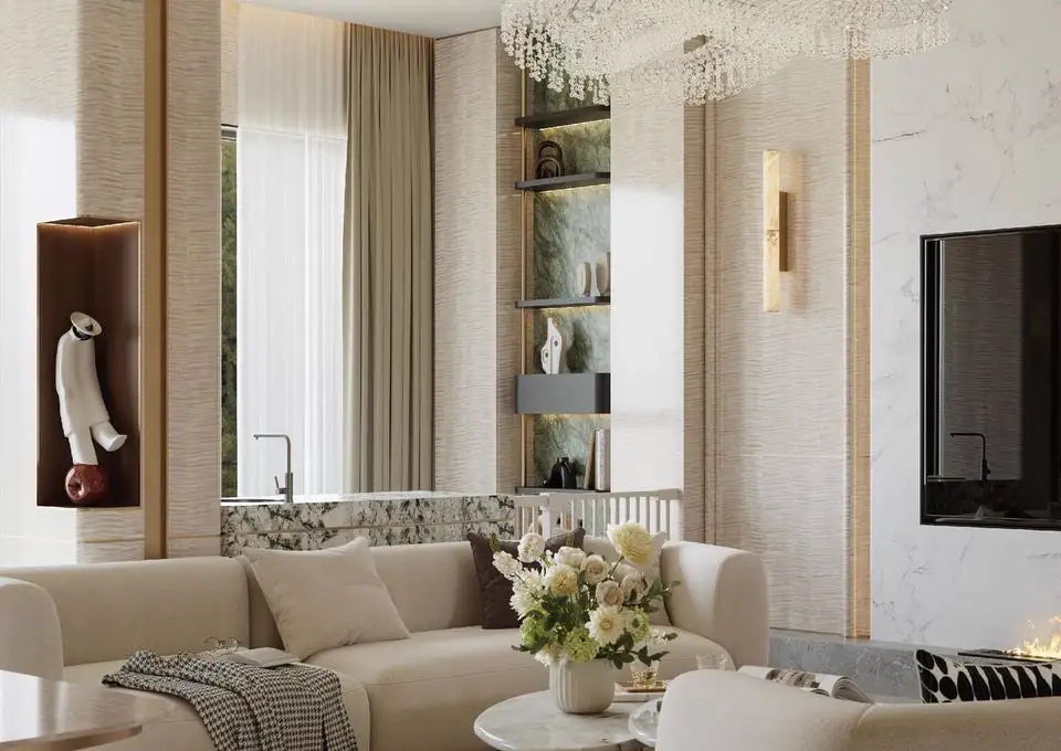 Light Luxury Interior Rendering 01 3D interior rendering