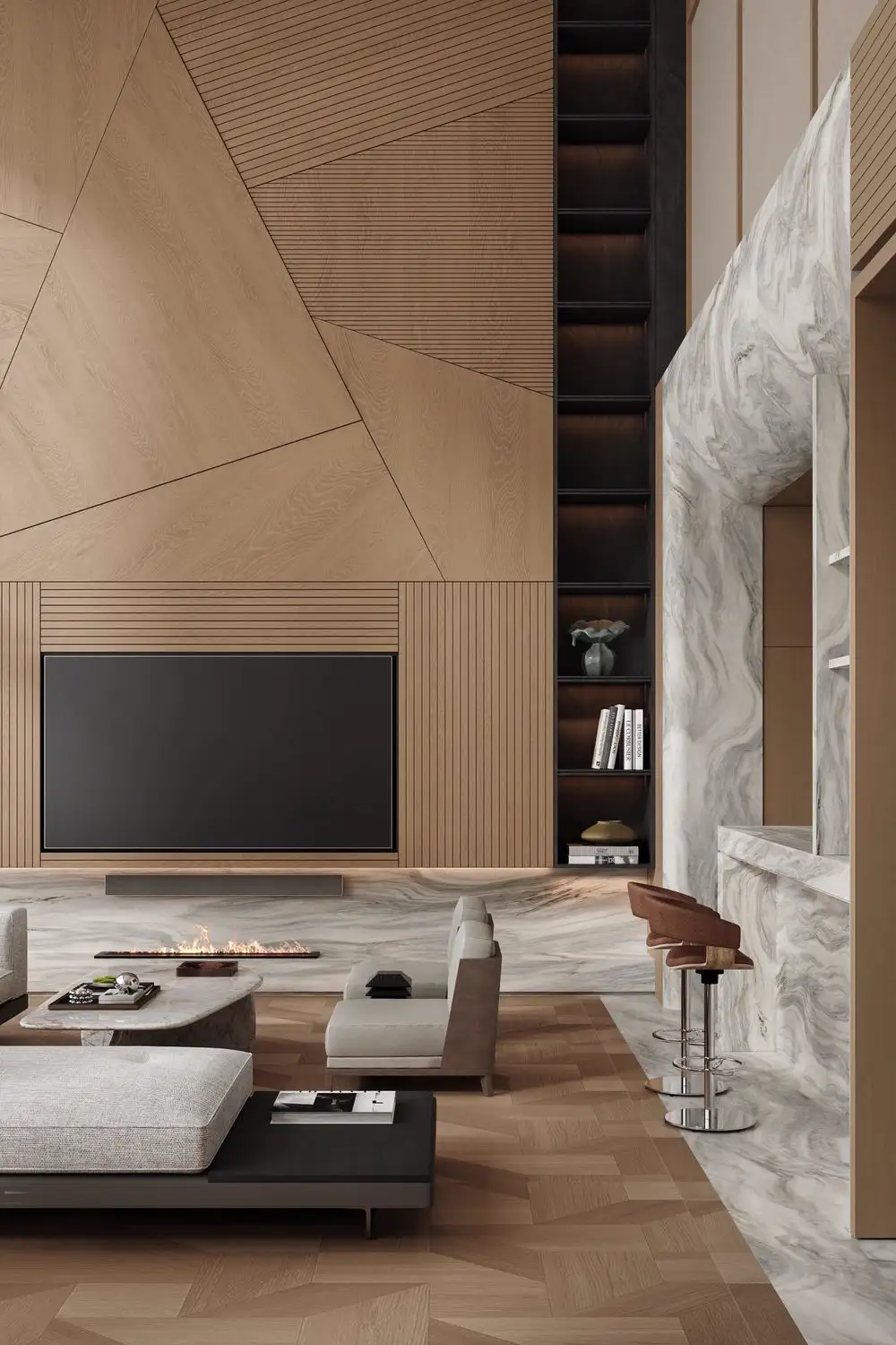 Natural Wood Full-home Rendering 01, interior view 1