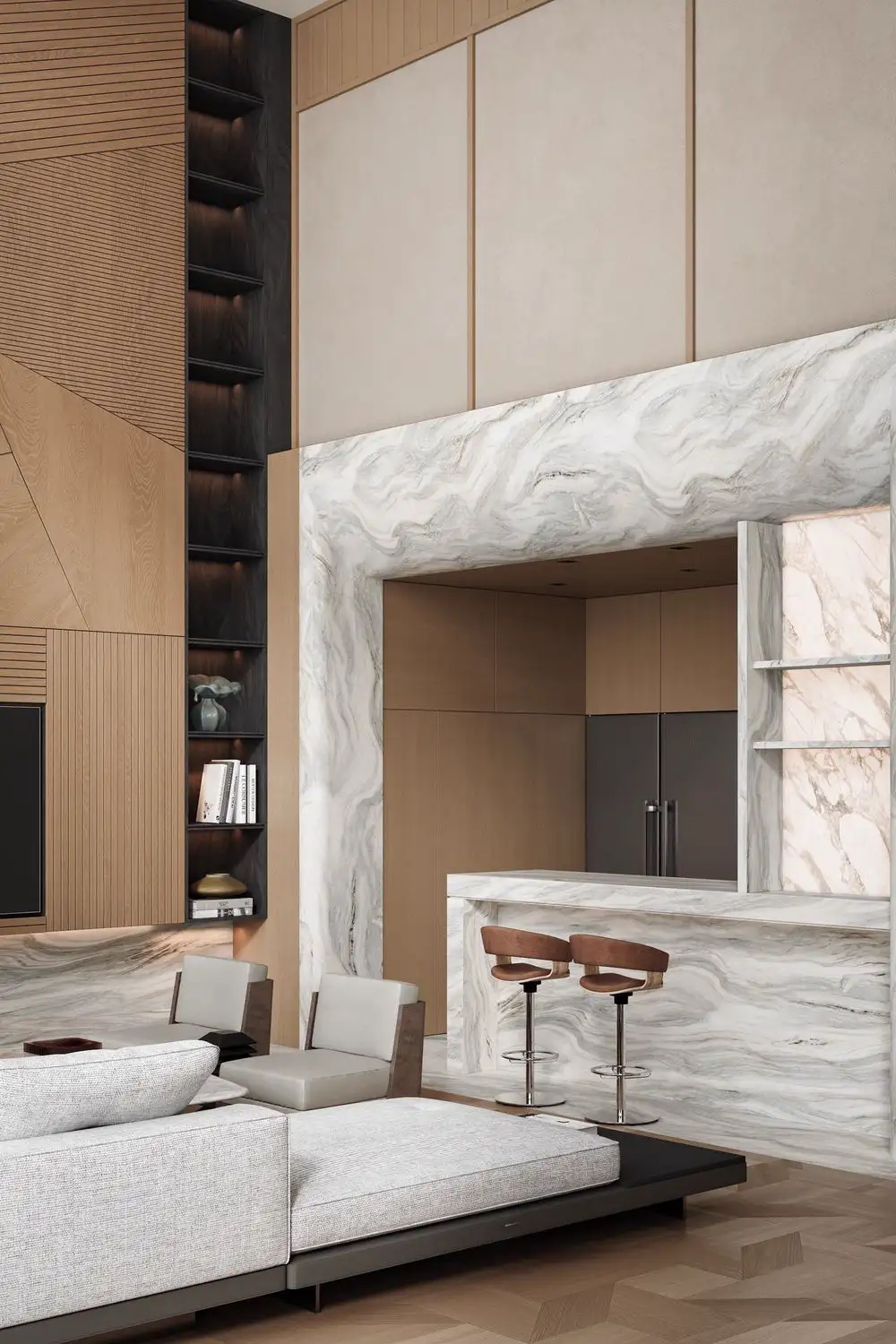 Natural Wood Full-home Rendering 01, interior view 3