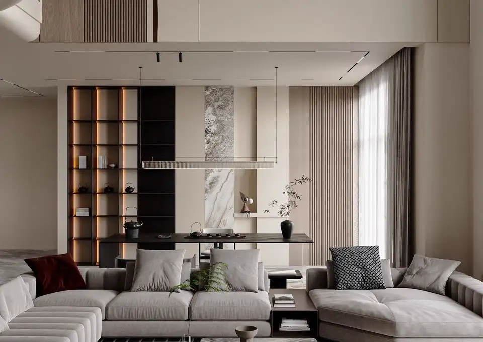 Italian Light Luxury Interior Rendering 01 3D rendering