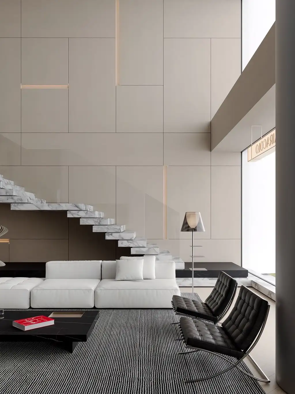 Double-height Villa Rendering 01, interior view 3