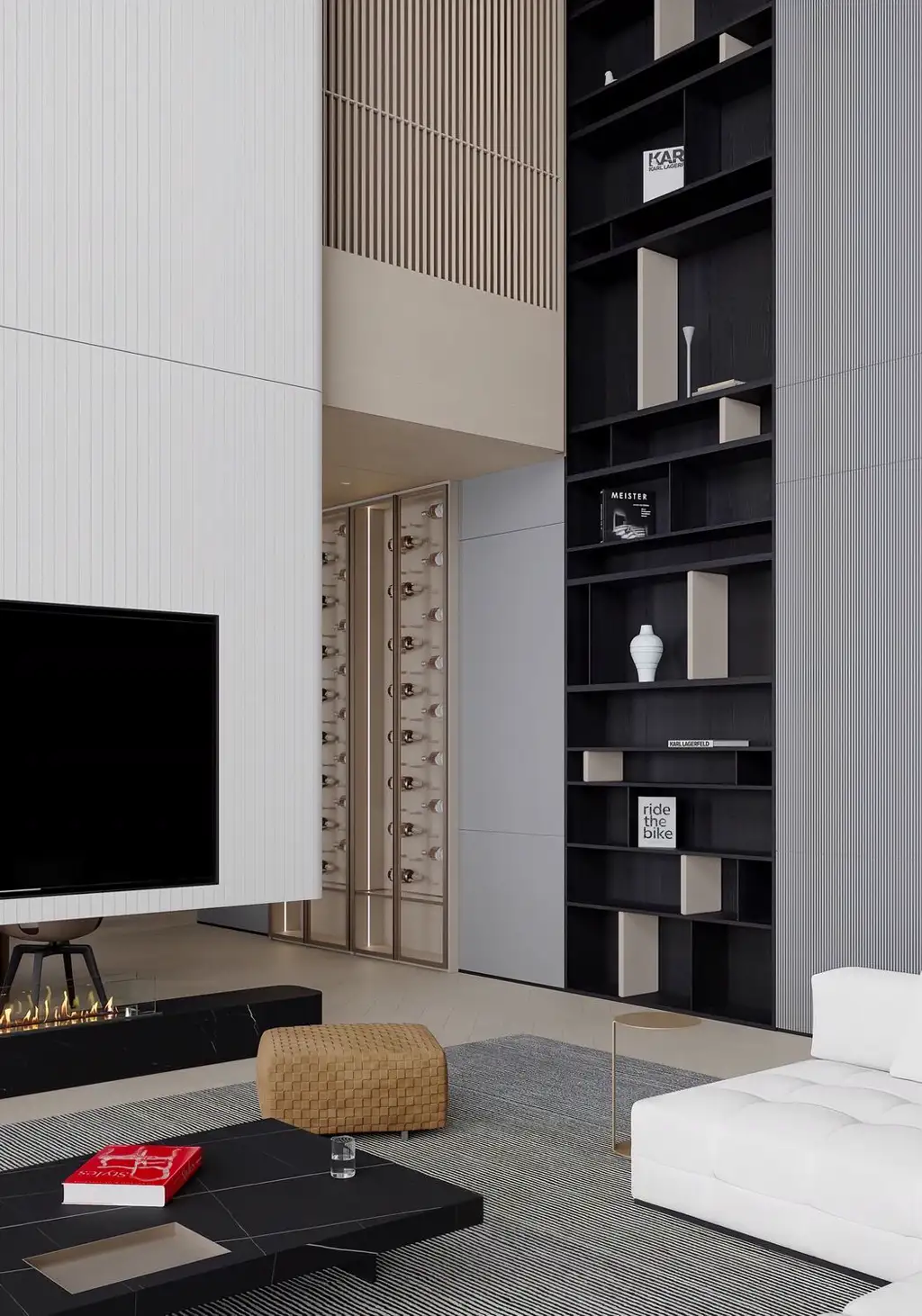Double-height Villa Rendering 01, interior view 4