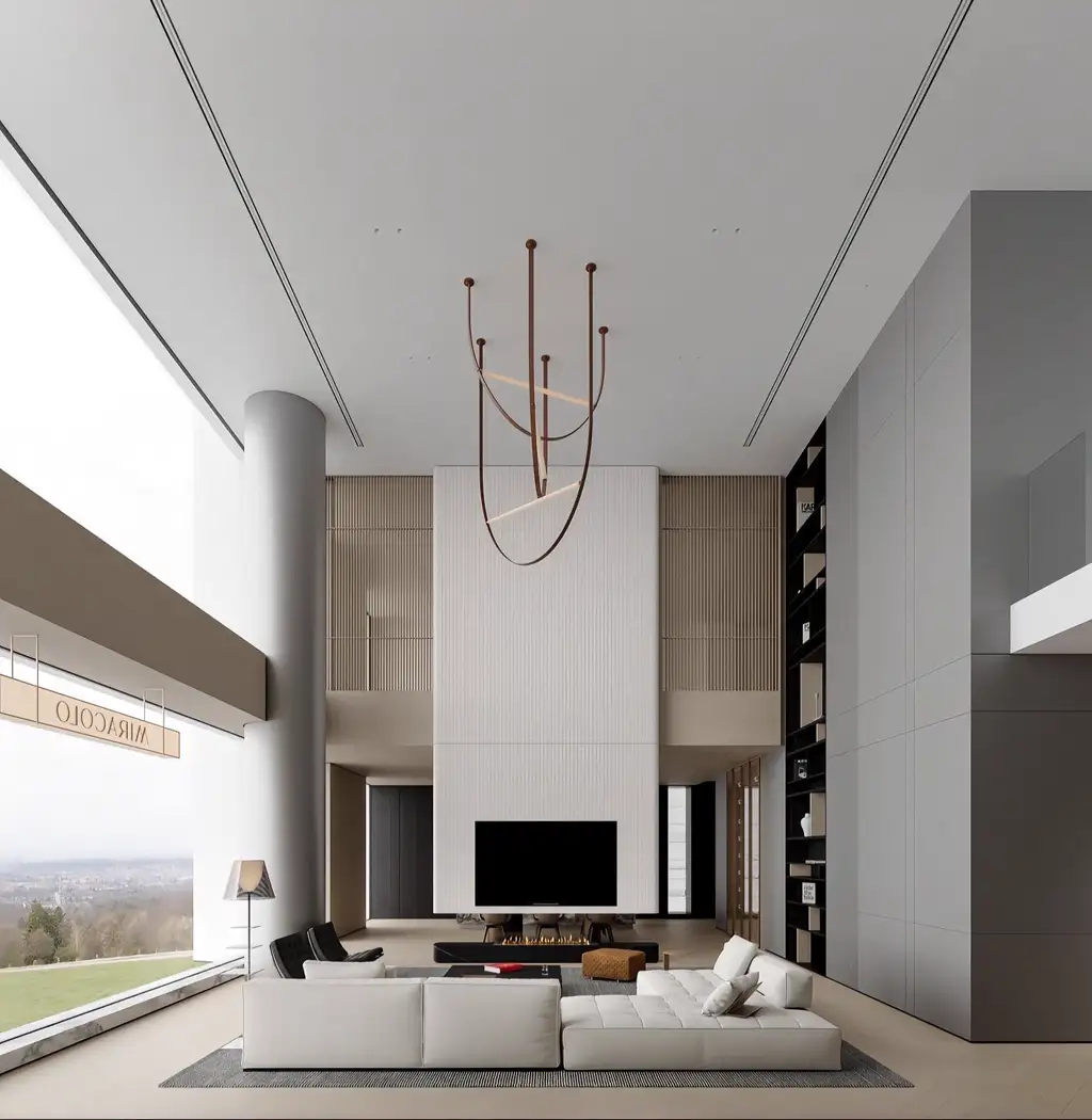Double-height Villa Rendering 01, interior view 9