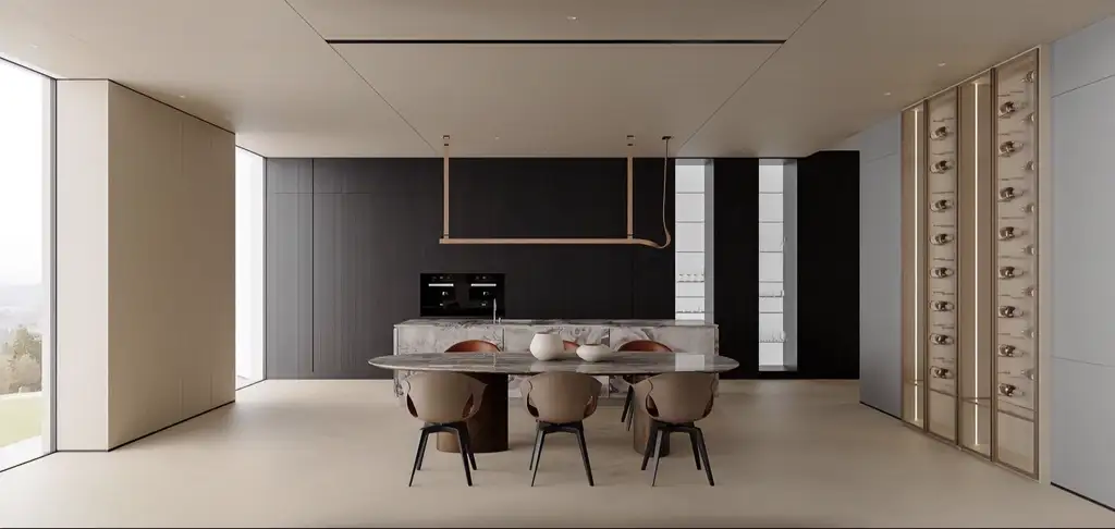 Double-height Villa Rendering 01, interior view 12