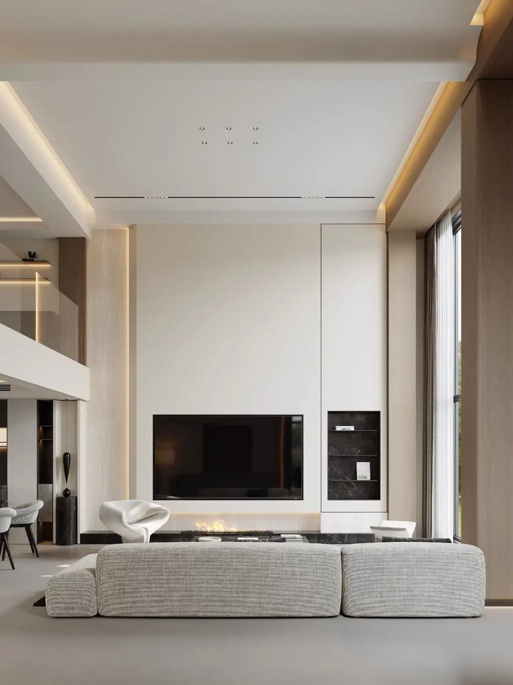 Double-height Villa Rendering 02, interior view 1