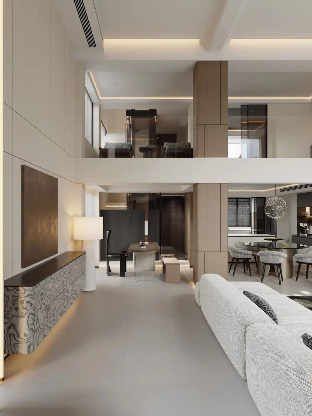 Double-height Villa Rendering 02, interior view 3