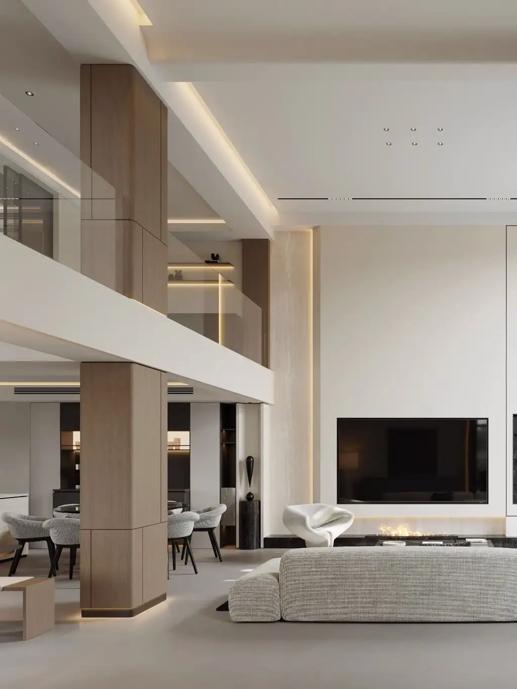 Double-height Villa Rendering 02, interior view 4