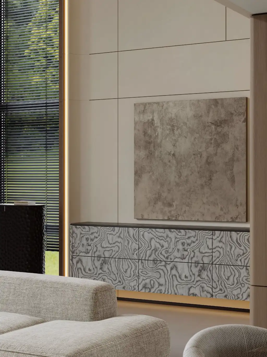 Double-height Villa Rendering 02, interior view 11