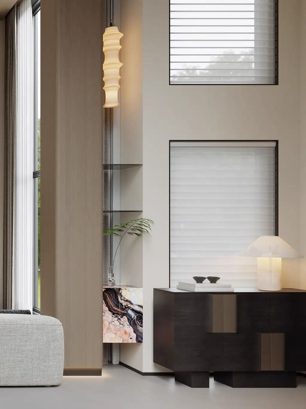 Double-height Villa Rendering 02, interior view 13