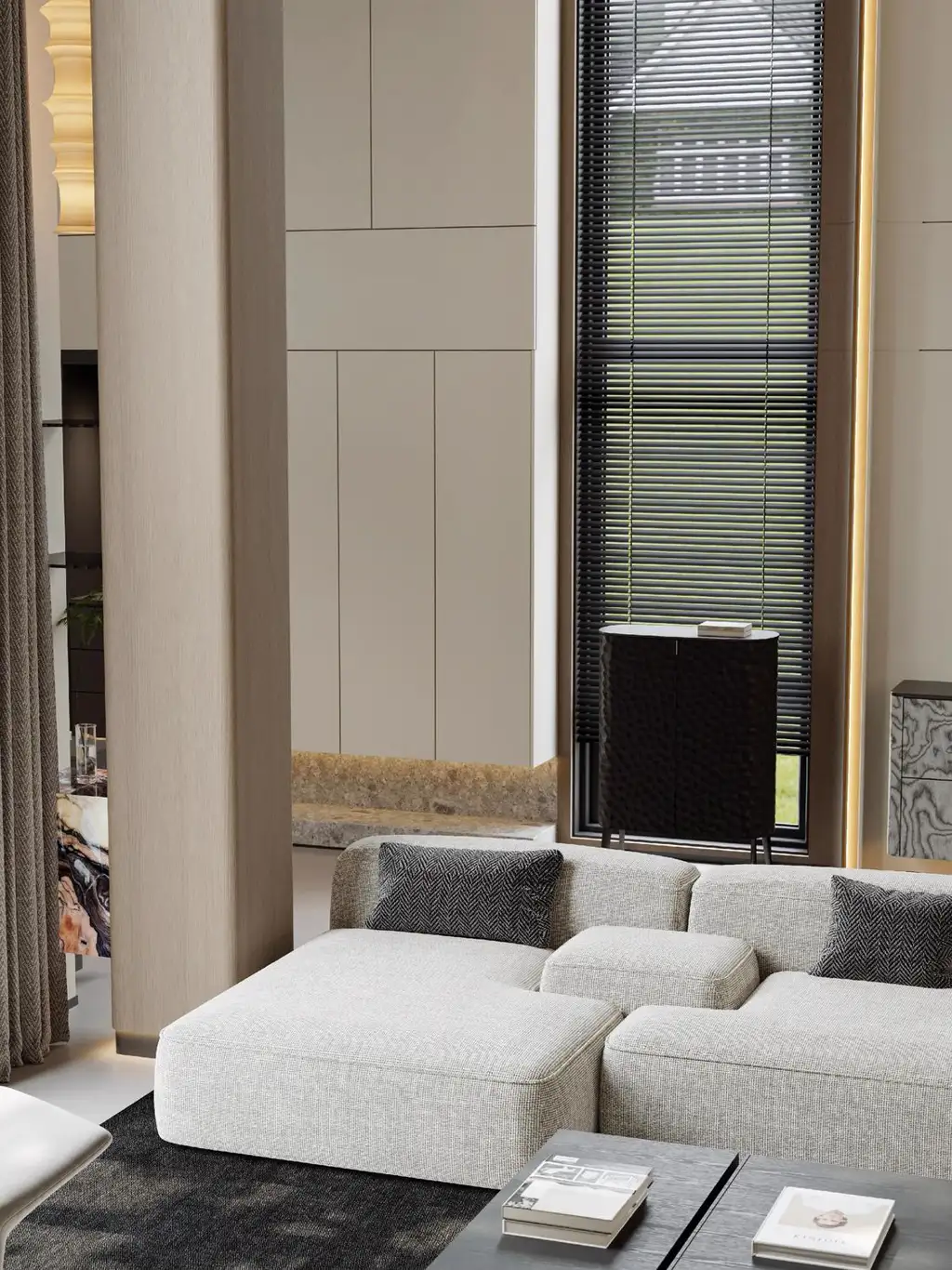 Double-height Villa Rendering 02, interior view 15