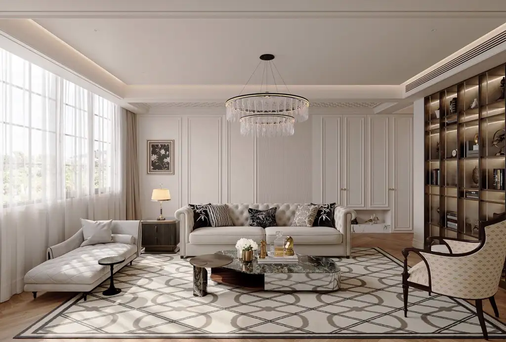 French Classic Interior Rendering 01, interior view 10