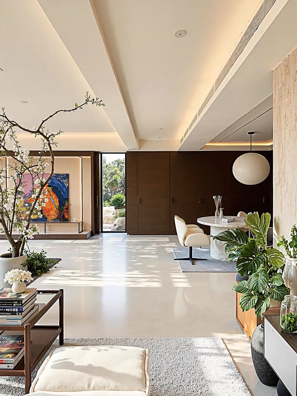 Natural Wood Living Room Rendering 01, interior view 2