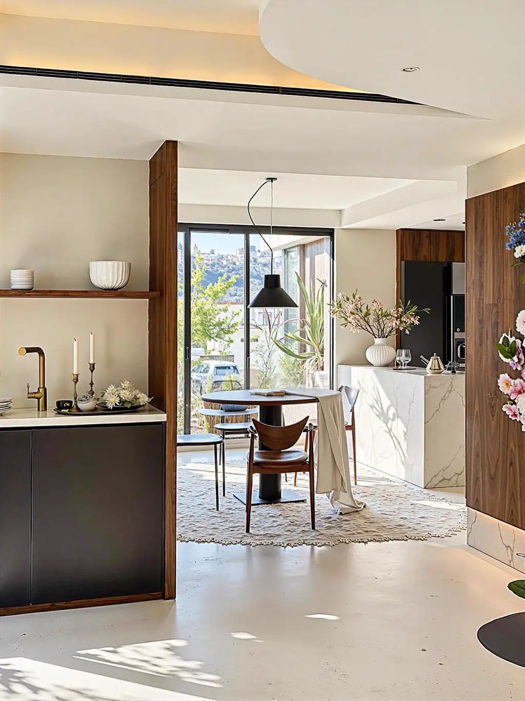 Natural Wood Living Room Rendering 01, interior view 5