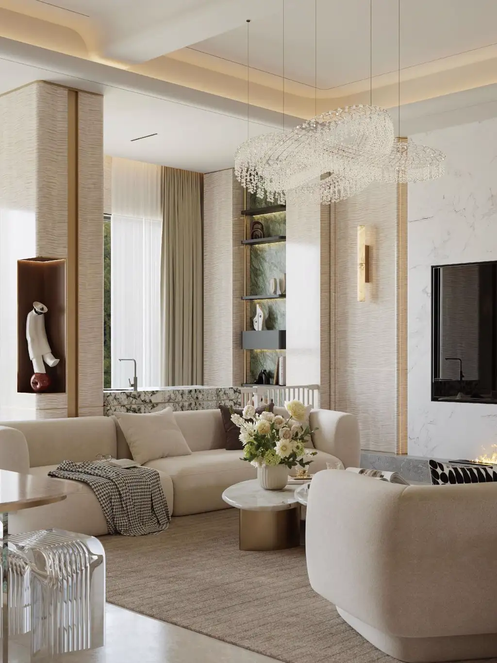 Light Luxury Interior Rendering 01, interior view 1